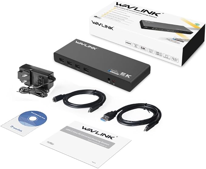 WAVLINK Pro Dual 4K@60Hz Universal Docking Station | USB 3.0/USB-C Laptop Dock