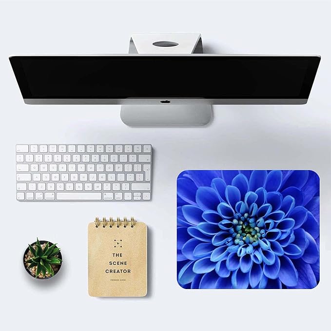Blue Flower Mouse Pad, Cute Floral Mouse pad, Custom Small Mouse Pads