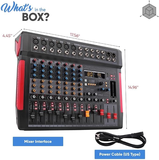 Pyle Professional DJ Audio Mixer Controller