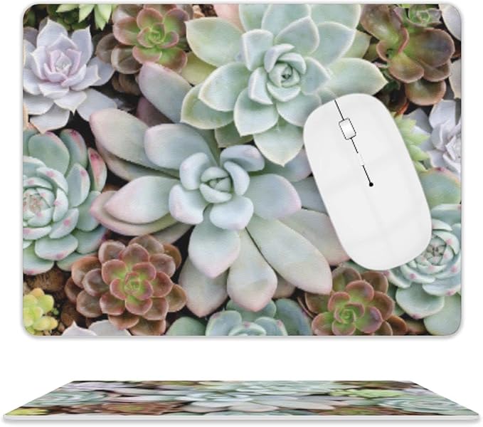 Cute Succulents Mouse Pad, Natural Plants Mousepad