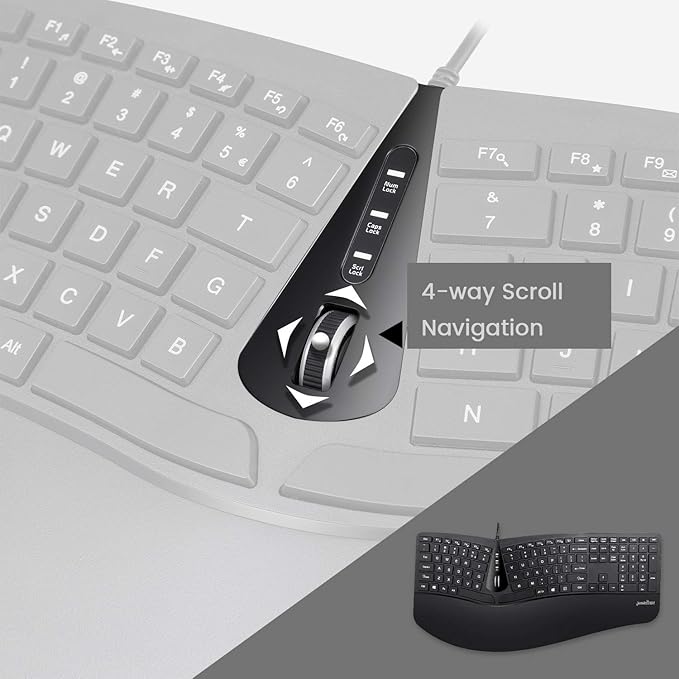 Perixx Periduo-505, Wired USB Ergonomic Split Keyboard and Vertical Mouse Combo