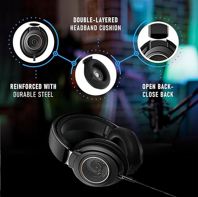 PHILIPS Over Ear Open Back Stereo Headphones Wired