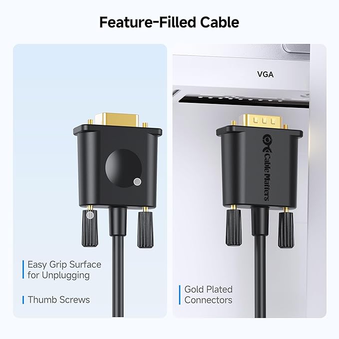 Cable Matters USB C to VGA Cable 6 ft