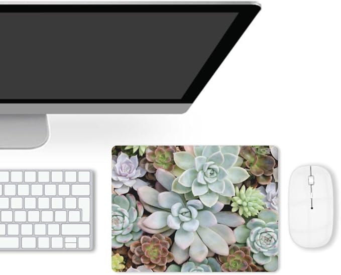 Cute Succulents Mouse Pad, Natural Plants Mousepad