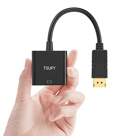 TSUPY DisplayPort to VGA, 1080P DP to VGA Adapter Gold-Plated Display Port to