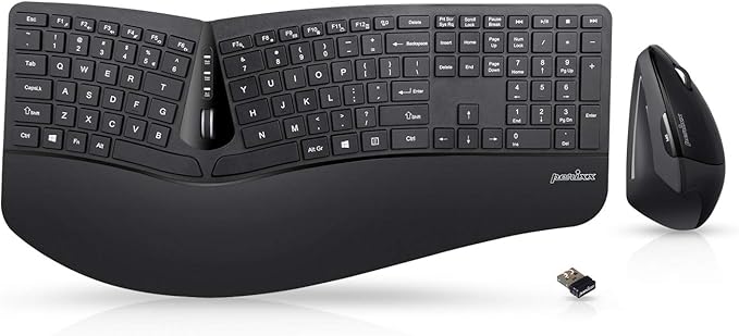 Perixx Periduo-605, Wireless Ergonomic Split Keyboard and Vertical Mouse Combo