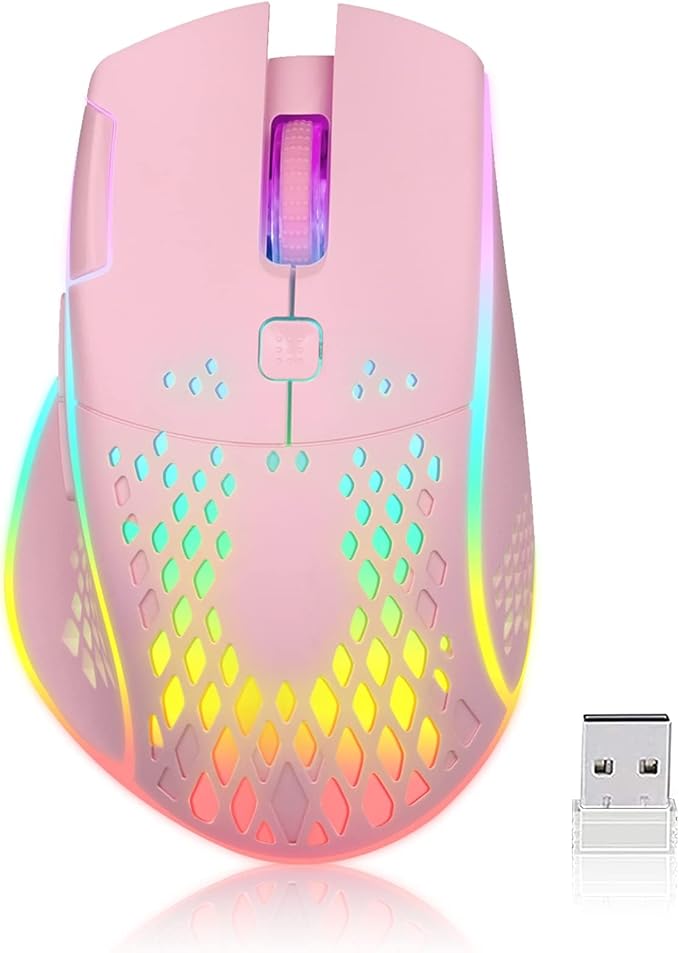VEGCOO Wireless Gaming Mouse, C30 Silent Click Wireless Rechargeable Gaming