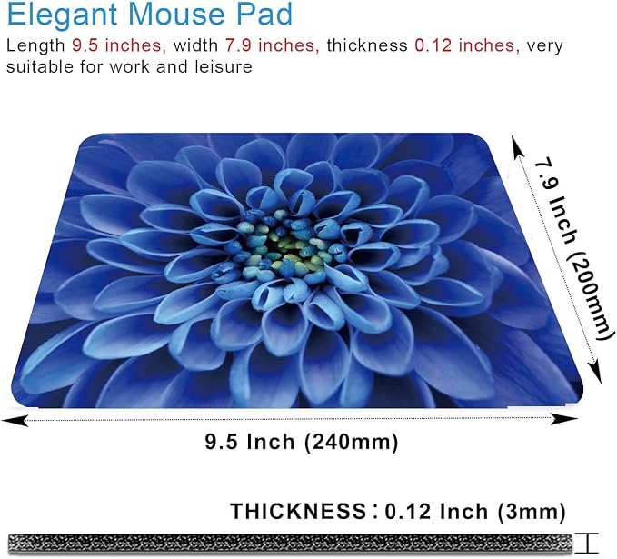 Blue Flower Mouse Pad, Cute Floral Mouse pad, Custom Small Mouse Pads