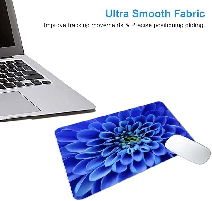 Blue Flower Mouse Pad, Cute Floral Mouse pad, Custom Small Mouse Pads