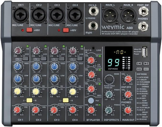 A-Series Professional Mixer for Recording DJ Stage Karaoke Music Application w/