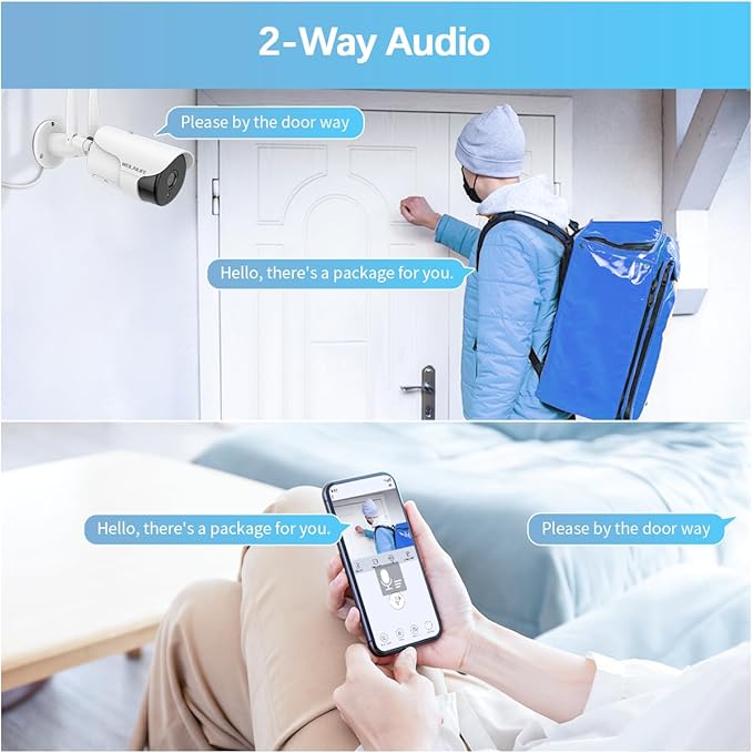 WEILAILIFE 【2-Way Audio】 5MP Outdoor Wireless Security Camera System, WiFi