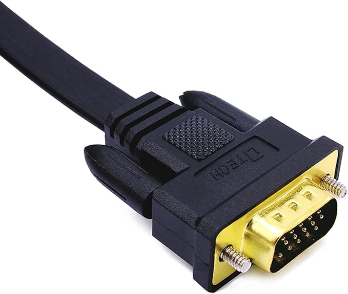 DTech 25ft Ultra Thin Flat Type Computer Monitor VGA Cable Standard 15 Pin Male
