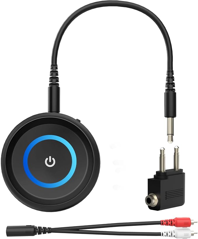 Bluetooth 5.3 Transmitter for TV/Airplane, 2-in-1 Bluetooth Transmitter