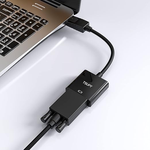 TSUPY DisplayPort to VGA, 1080P DP to VGA Adapter Gold-Plated Display Port to