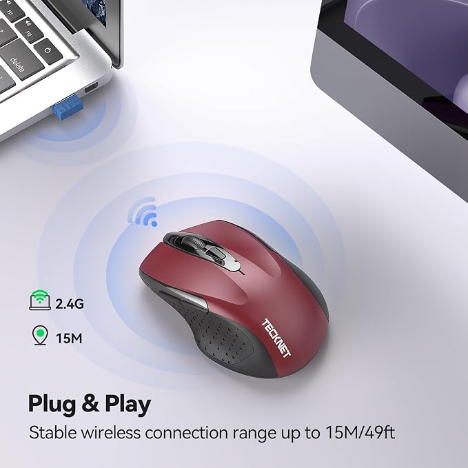 TECKNET Wireless Mouse for Laptop, Silent Mouse Quiet Click, Computer Mice