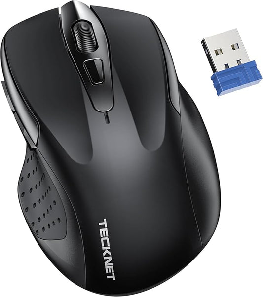 TECKNET Wireless Silent Mouse, Quiet Click, 2.4G Optical Cordless Mouse