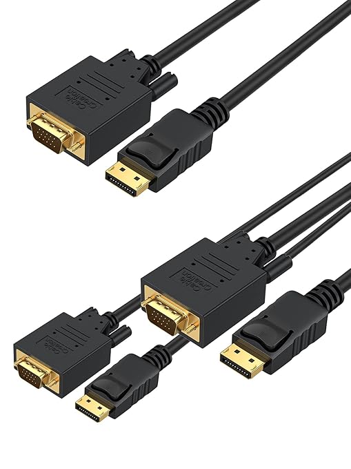 CableCreation DisplayPort to VGA Adapter Cable, 6 FT, 1080p@60Hz, DP Male to