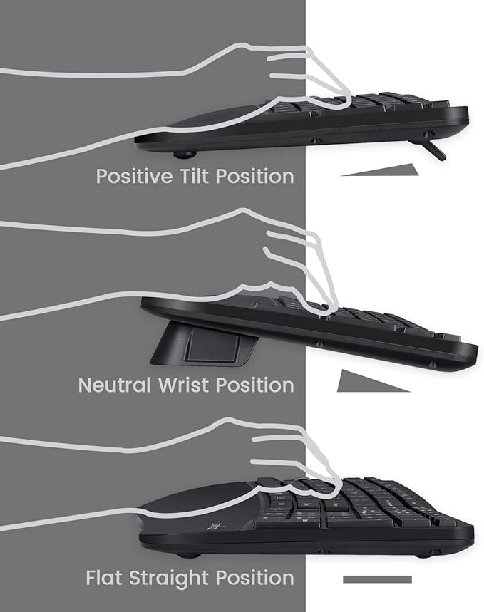 Perixx Periduo-605, Wireless Ergonomic Split Keyboard and Vertical Mouse Combo
