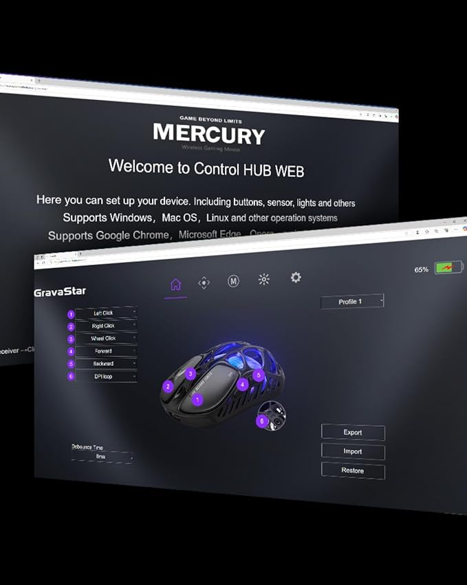 GravaStar Mercury X Pro Wireless Gaming Mouse, Come