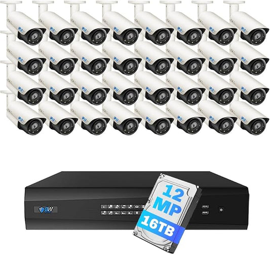 GW Security 64 Channel UltraHD 12MP 6K @ 30FPS Realtime 3X Motorized Zoom PoE