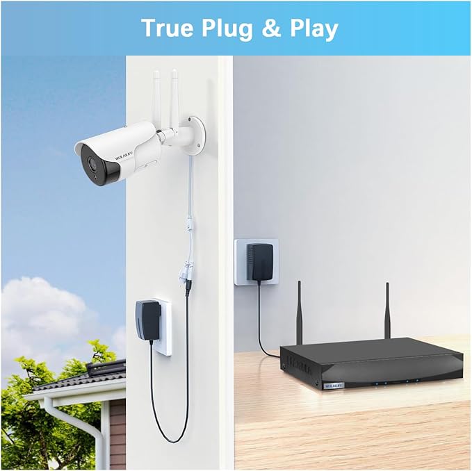 WEILAILIFE 【2-Way Audio】 5MP Outdoor Wireless Security Camera System, WiFi