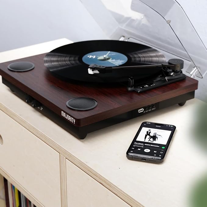 Vinyl Record Player with Bluetooth 5.3 in & Out | Record Player with Speakers &