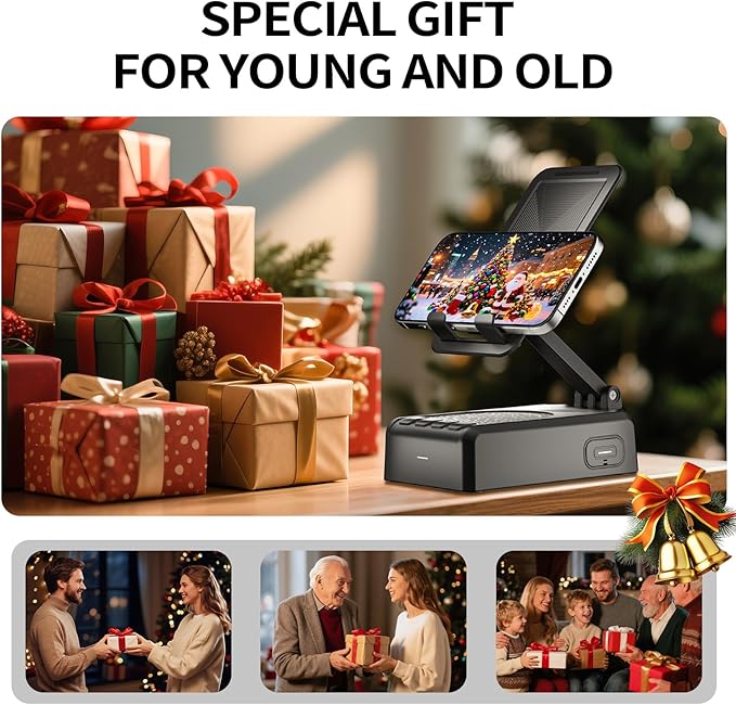Cell Phone Stand with Bluetooth Speaker and Remote Control, Birthday Gift