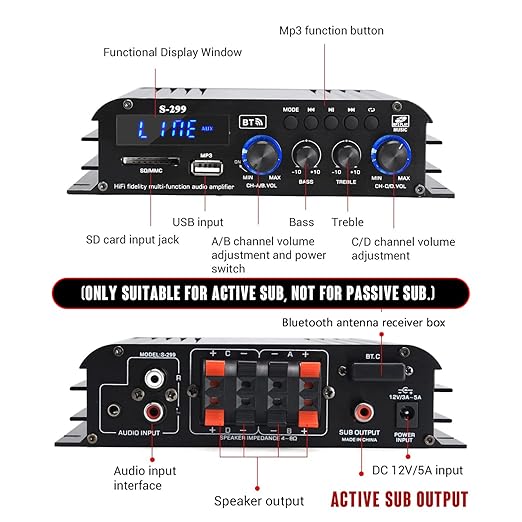 Facmogu S-299 4.1CH Bluetooth Power Amplifier