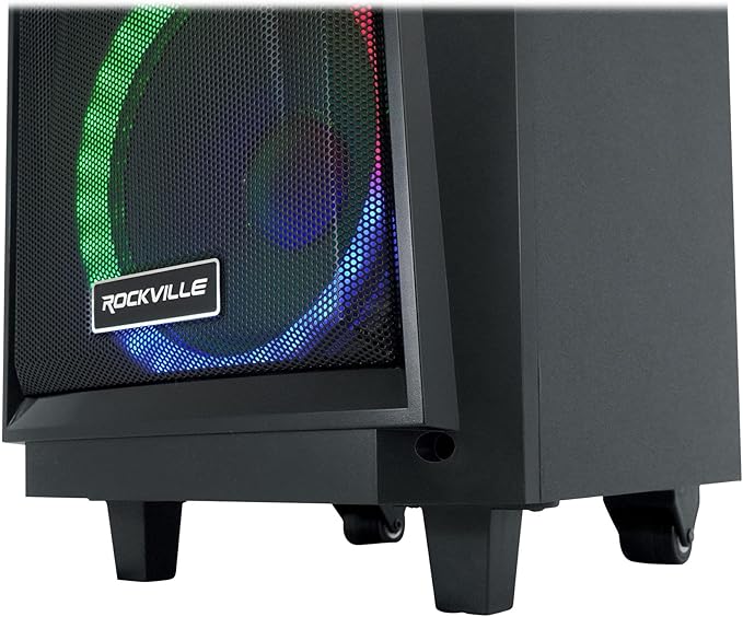 Rockville ROCKNGO 800 10" Portable Bluetooth Speaker, LED Lights, Mic Priority