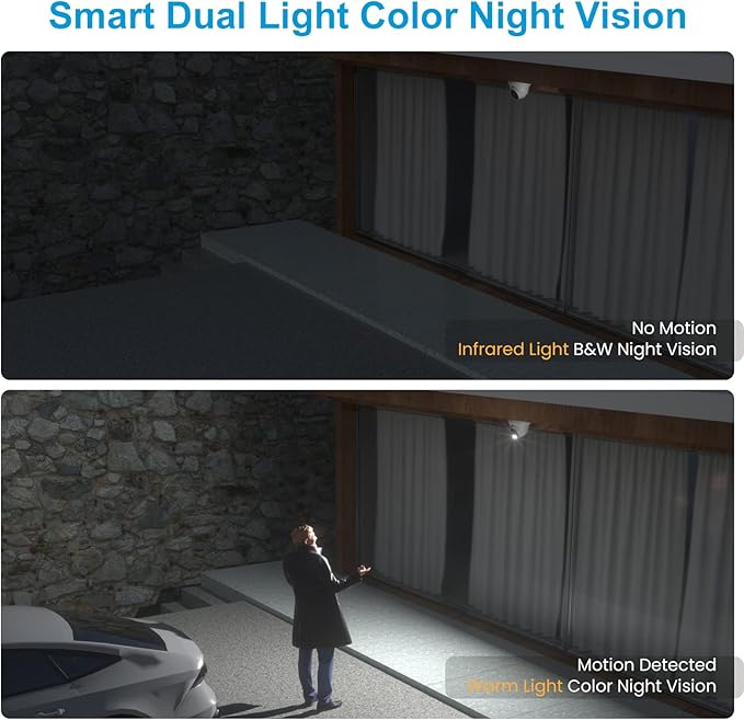 Anpviz 8CH 4K PoE Security Camera System, Smart Dual Light Color Night Vision