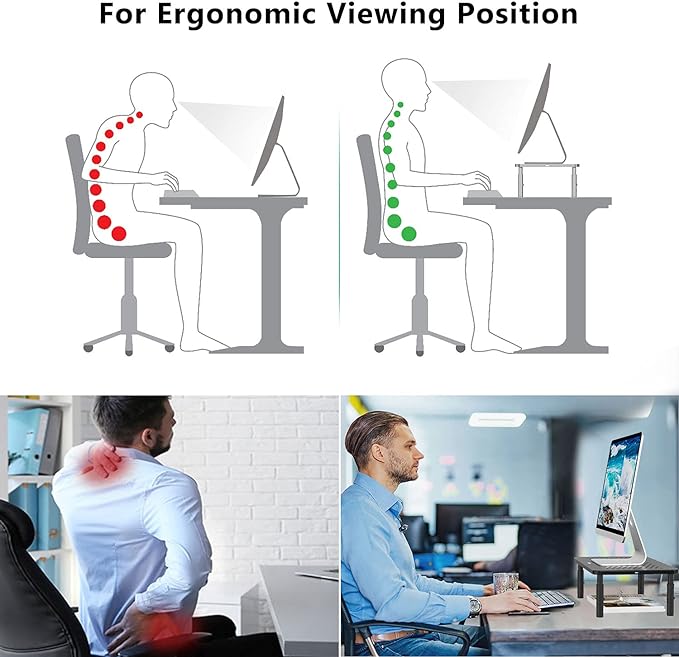WALI Computer Monitor Stand for Desk, Adjustable Laptop Riser, Desk Monitor