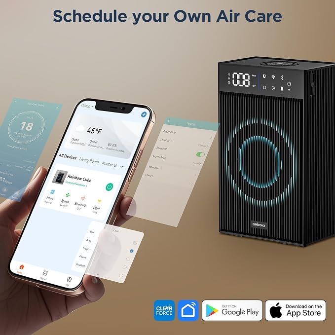 CleanForce Rainbow Cube | World’s First 4-in-1 Space-saving Air Purifier