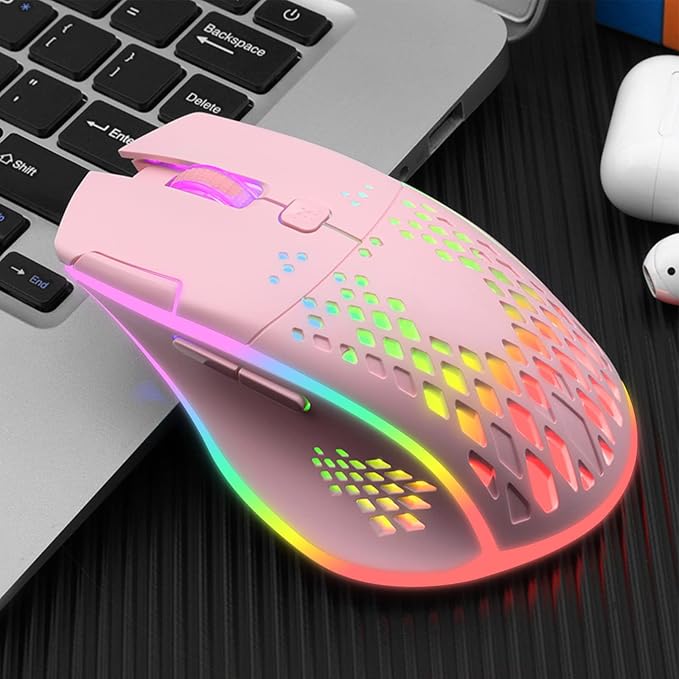 VEGCOO Wireless Gaming Mouse, C30 Silent Click Wireless Rechargeable Gaming