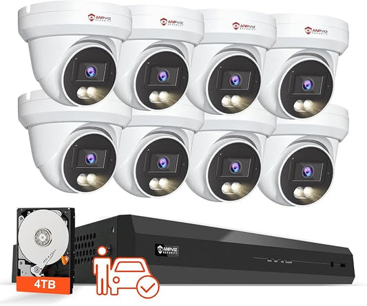 Anpviz 4K 16CH PoE Security Camera System, 100ft Smart Color Night Vision
