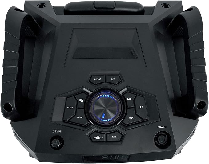 Rockville ROCKNGO 800 10" Portable Bluetooth Speaker, LED Lights, Mic Priority