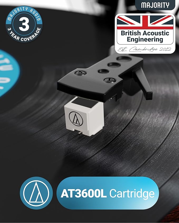 Vinyl Record Player with Bluetooth 5.3 in & Out | Record Player with Speakers &
