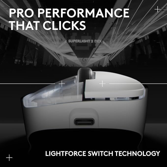 Logitech G PRO X Superlight 2 DEX Wireless Gaming Mouse, 60g pro-Grade