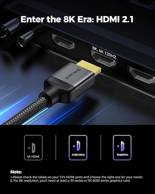 Silkland 10K 8K HDMI 2.1 Cable Certified 2-Pack 6.6FT Ultra High Speed HDMI®