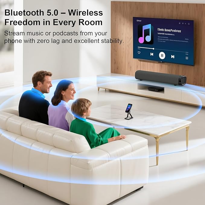 Sound Bar for Smart TV, Surround Sound System for TV – 50W Bluetooth Soundbar