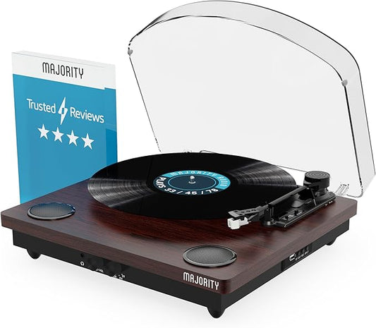Vinyl Record Player with Bluetooth 5.3 in & Out | Record Player with Speakers &