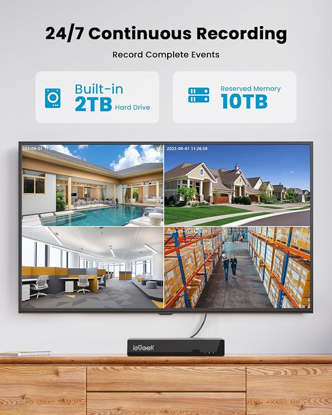 ieGeek 8MP PoE Security Camera System, 8CH NVR
