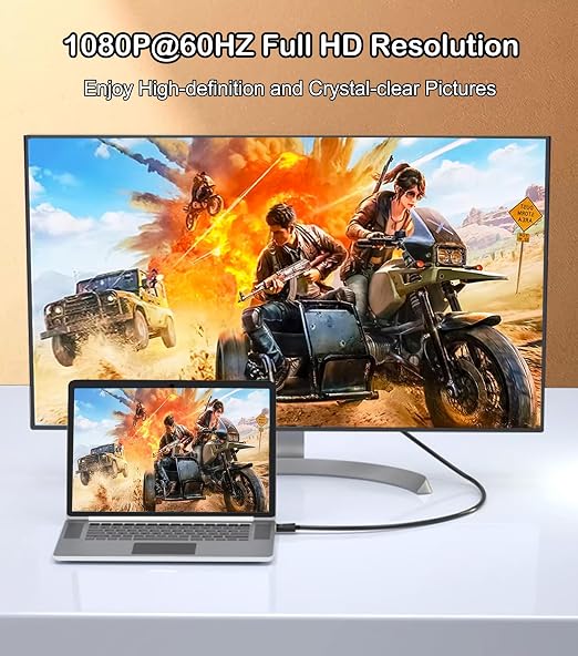 DisplayPort to VGA Cable 6FT, Display Port DP to VGA Adapter, 1080P@60Hz Video