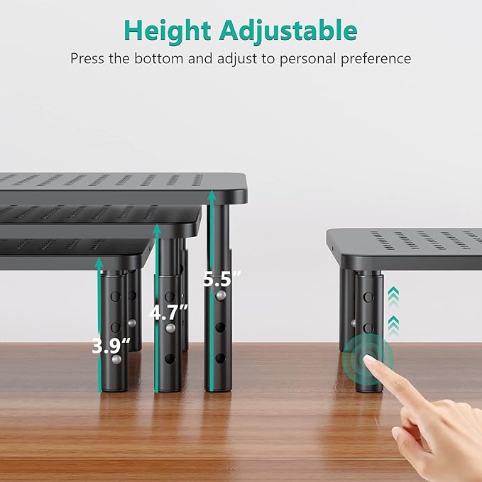 WALI Computer Monitor Stand for Desk, Adjustable Laptop Riser, Desk Monitor