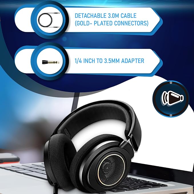 PHILIPS Over Ear Open Back Stereo Headphones Wired