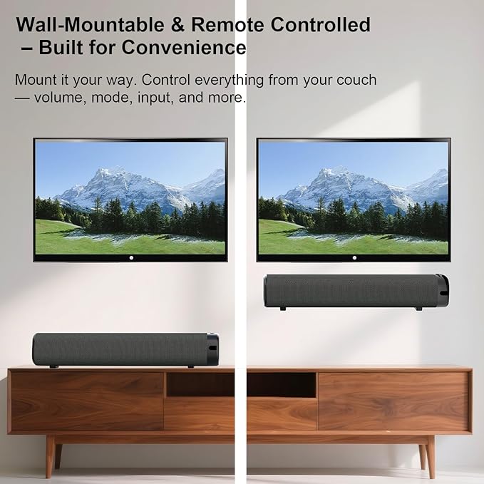Sound Bar for Smart TV, Surround Sound System for TV – 50W Bluetooth Soundbar