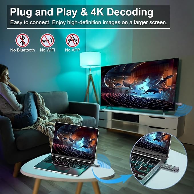Wireless HDMI Transmitter and Receiver, TTQ Wireless HDMI Extender 4K Supported
