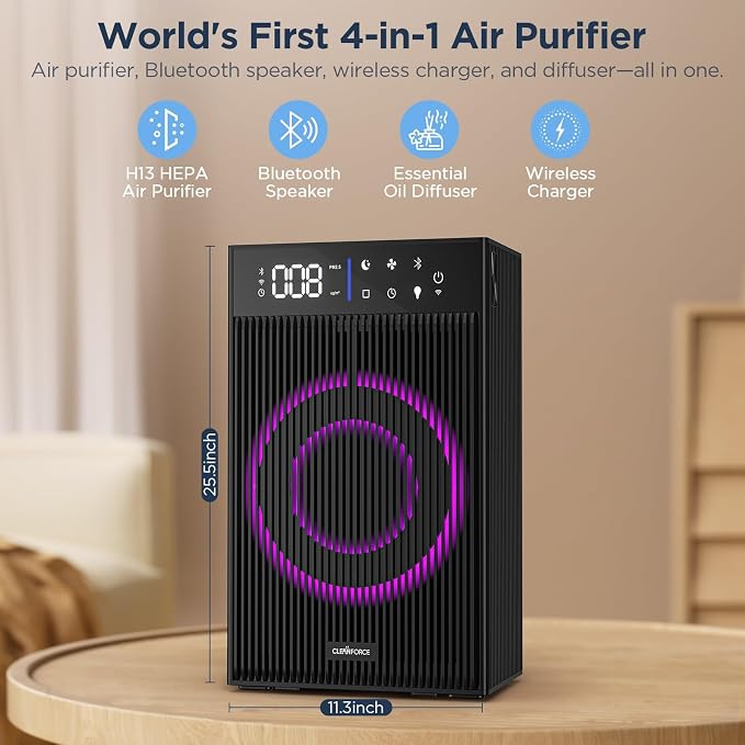 CleanForce Rainbow Cube | World’s First 4-in-1 Space-saving Air Purifier