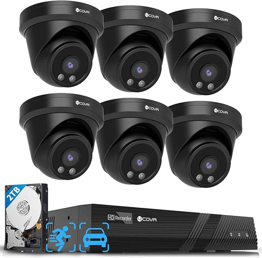 4COVR Security Camera Outdoor System, AI Human Vehicle Detection, 8CH 4K H.265