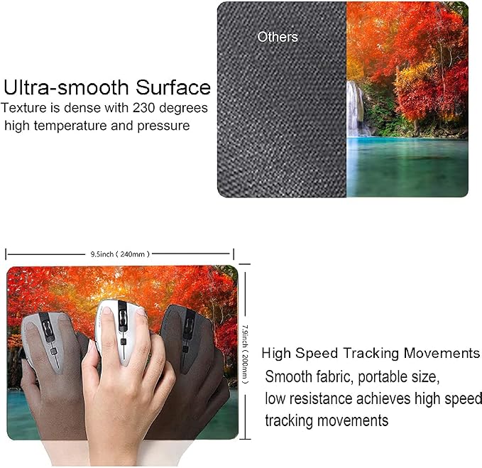 Mouse Pad, Natural Landscape Mouse Mad, Square Waterproof Mouse Pad Non-Slip