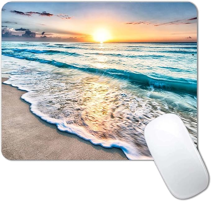 Beach Sunset Mouse Pad, Cute Mouse pad, Custom Small Mouse Pads